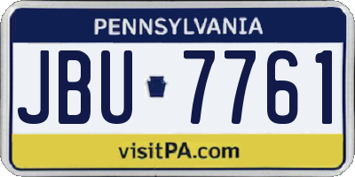 PA license plate JBU7761