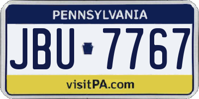 PA license plate JBU7767