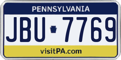 PA license plate JBU7769