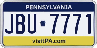 PA license plate JBU7771