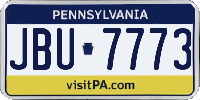 PA license plate JBU7773
