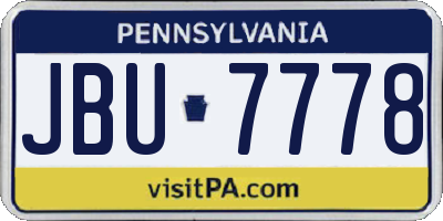 PA license plate JBU7778