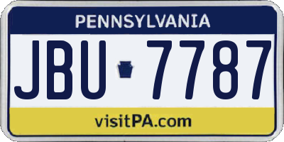 PA license plate JBU7787