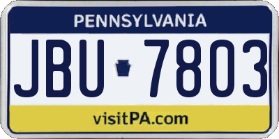 PA license plate JBU7803