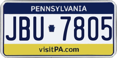 PA license plate JBU7805