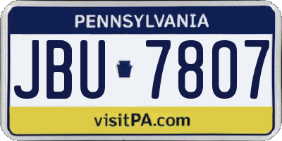 PA license plate JBU7807