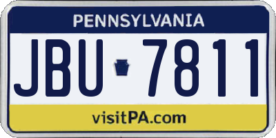 PA license plate JBU7811