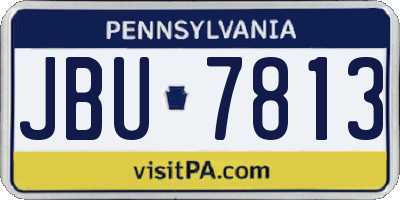PA license plate JBU7813