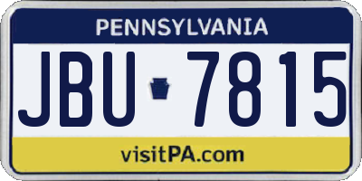PA license plate JBU7815
