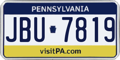 PA license plate JBU7819
