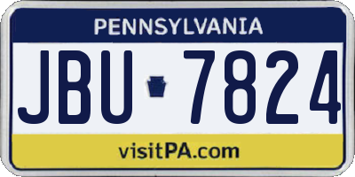 PA license plate JBU7824