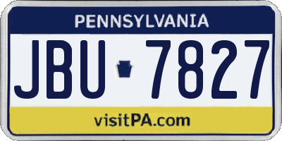 PA license plate JBU7827