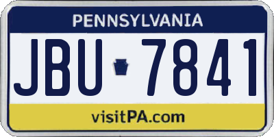 PA license plate JBU7841
