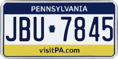 PA license plate JBU7845