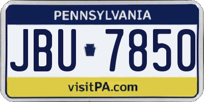 PA license plate JBU7850