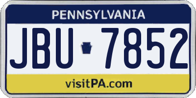 PA license plate JBU7852