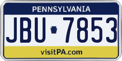 PA license plate JBU7853