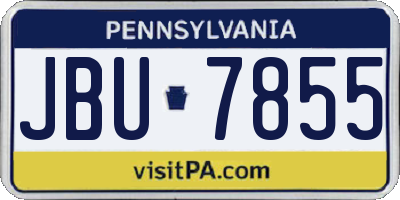 PA license plate JBU7855
