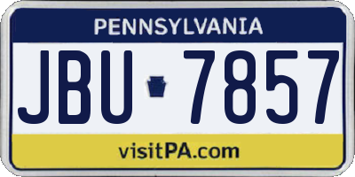 PA license plate JBU7857
