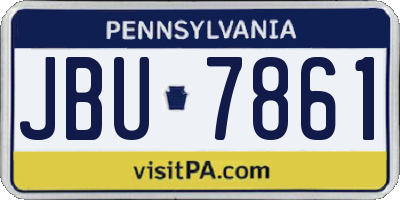 PA license plate JBU7861