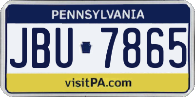 PA license plate JBU7865