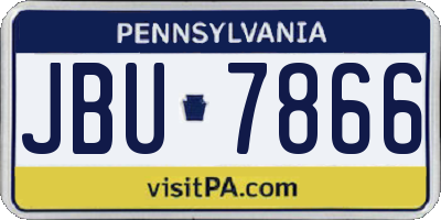 PA license plate JBU7866