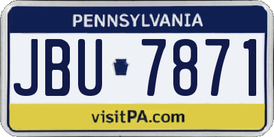 PA license plate JBU7871