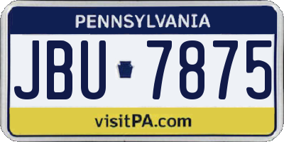 PA license plate JBU7875