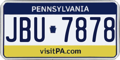PA license plate JBU7878