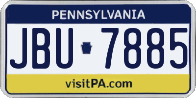 PA license plate JBU7885