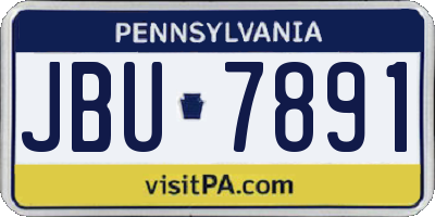 PA license plate JBU7891
