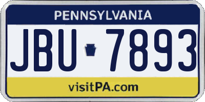 PA license plate JBU7893