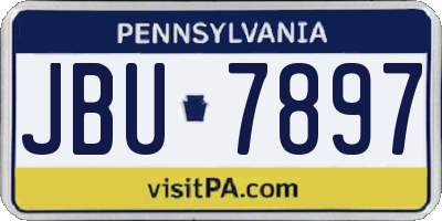 PA license plate JBU7897