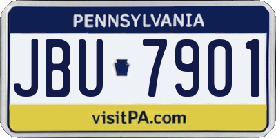 PA license plate JBU7901