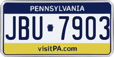 PA license plate JBU7903