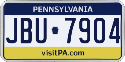 PA license plate JBU7904