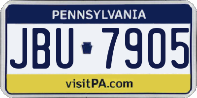 PA license plate JBU7905