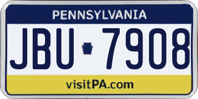 PA license plate JBU7908