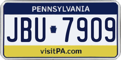 PA license plate JBU7909