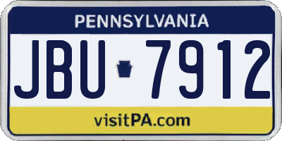 PA license plate JBU7912
