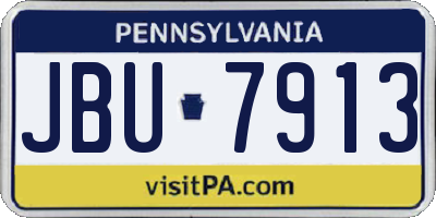 PA license plate JBU7913