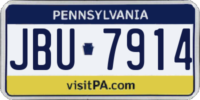 PA license plate JBU7914