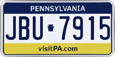 PA license plate JBU7915