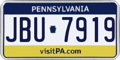 PA license plate JBU7919