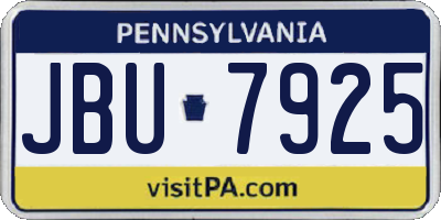 PA license plate JBU7925