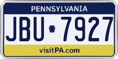PA license plate JBU7927