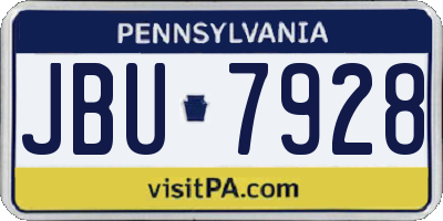PA license plate JBU7928