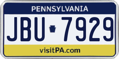 PA license plate JBU7929