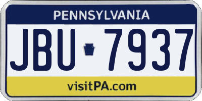 PA license plate JBU7937