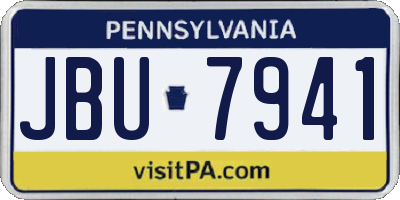 PA license plate JBU7941